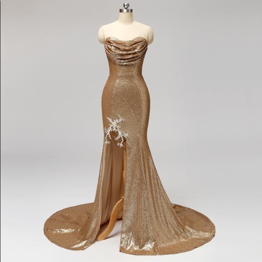 Gorgeous sexy sequins formal wedding. Bridesmaid, prom, maxi dress. Size 10-12